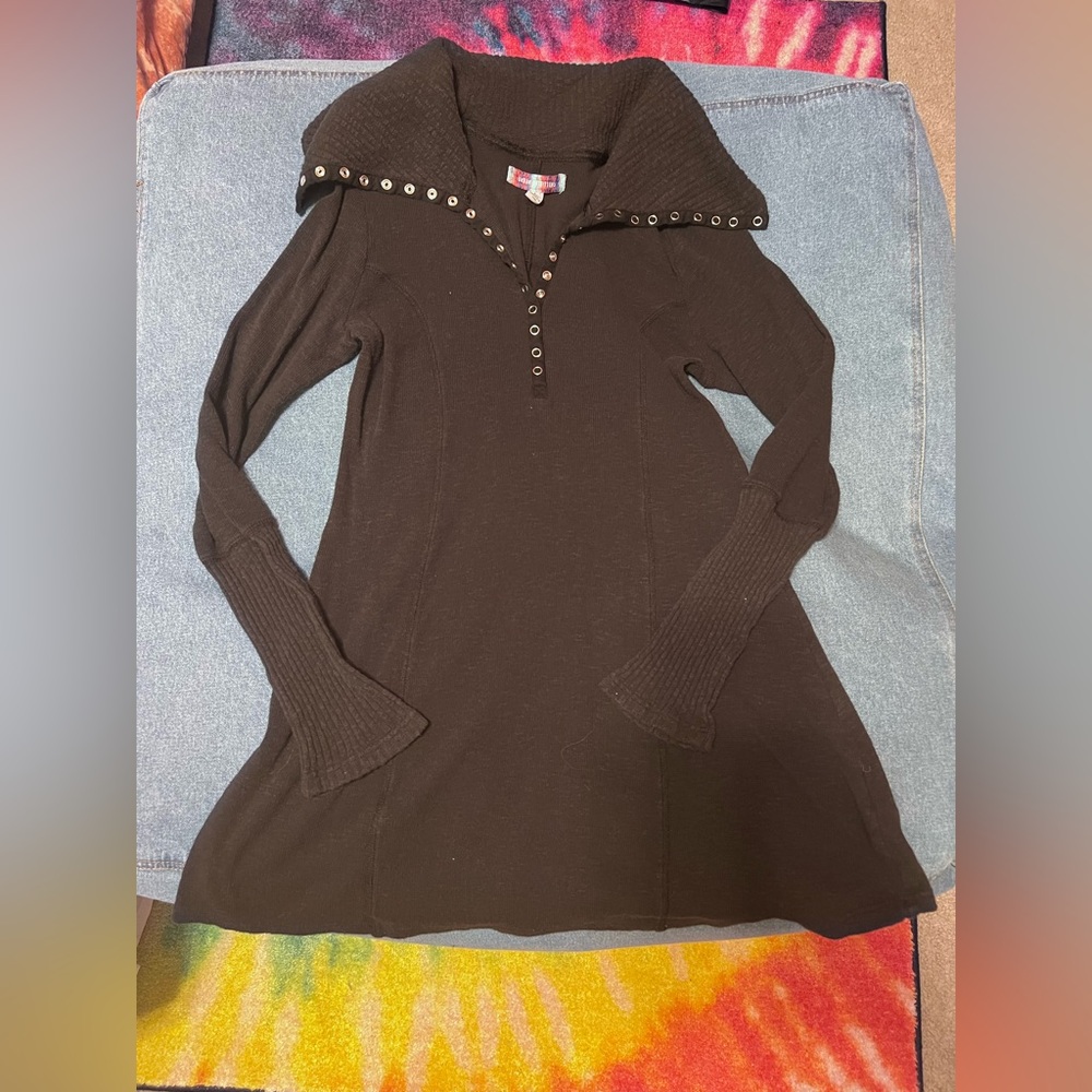 Urban Outfitters Sid Mini Dress Button Up Collar Large
